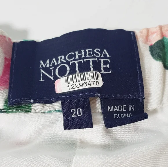 Marchesa Notte Designer Gradiant Floral Palazzo Pants Flowy Silky Huge Leg 20W - Picture 13 of 14